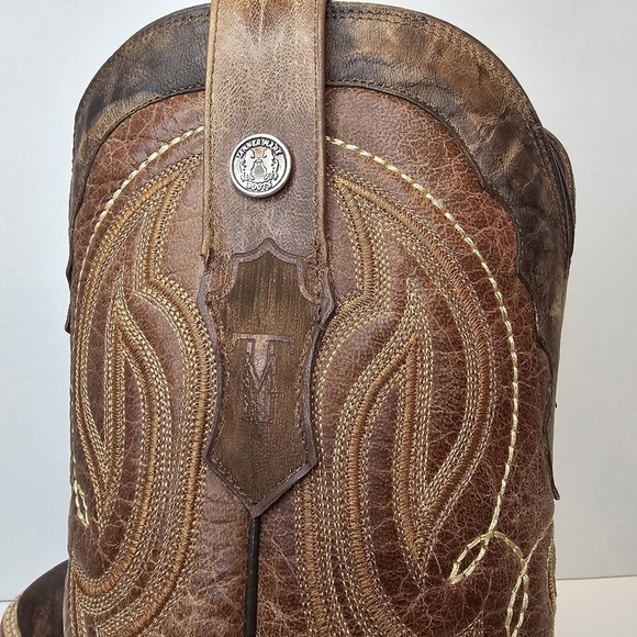Tanner Mark Men's Leather Western Boots Size 10 Square Toe Embroidered - Picture 13 of 16